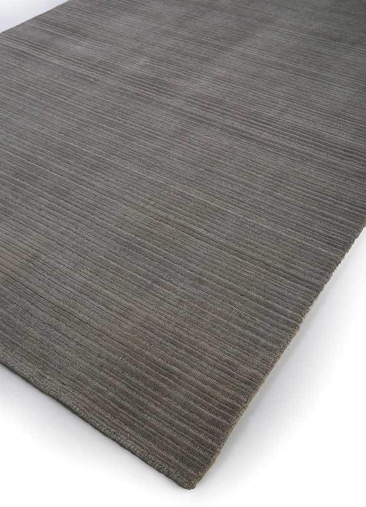 tesoro grey and black wool and bamboo silk Hand Loom Rug - FloorShot