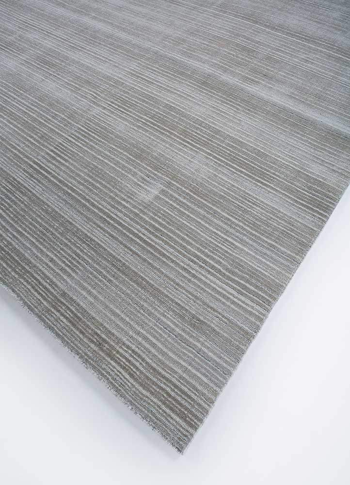 tesoro grey and black wool and bamboo silk Hand Loom Rug - FloorShot