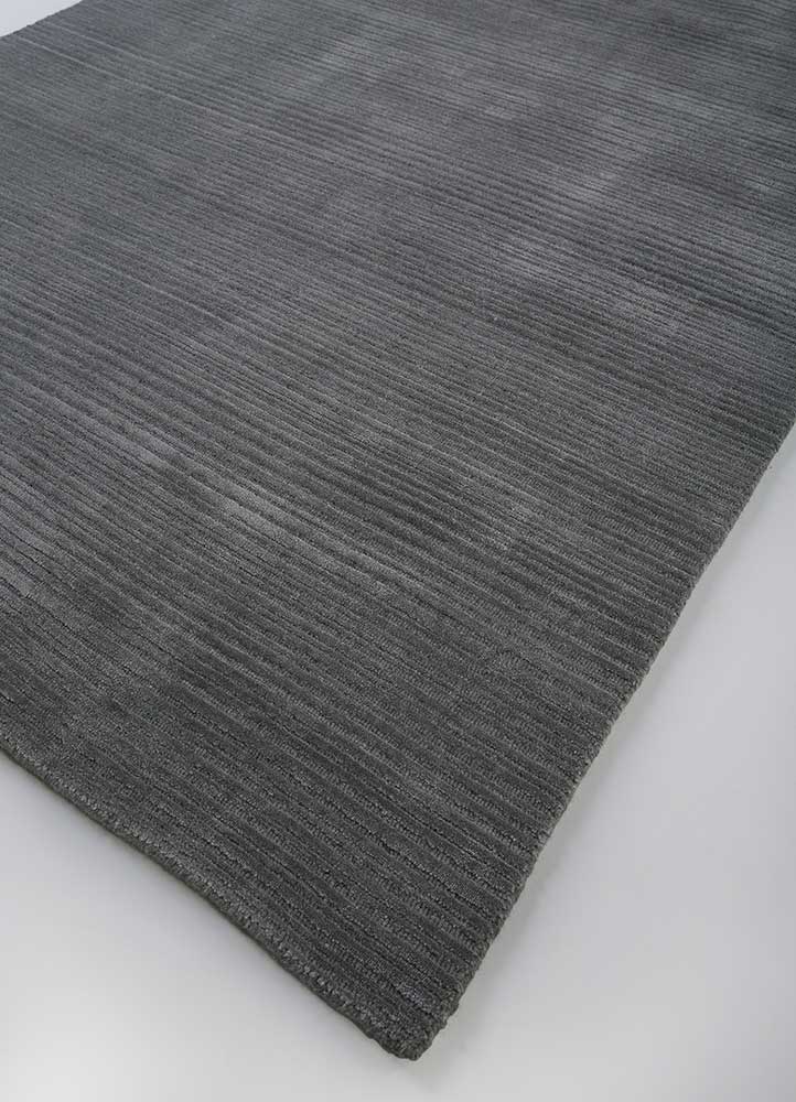 tesoro grey and black wool and bamboo silk Hand Loom Rug - FloorShot