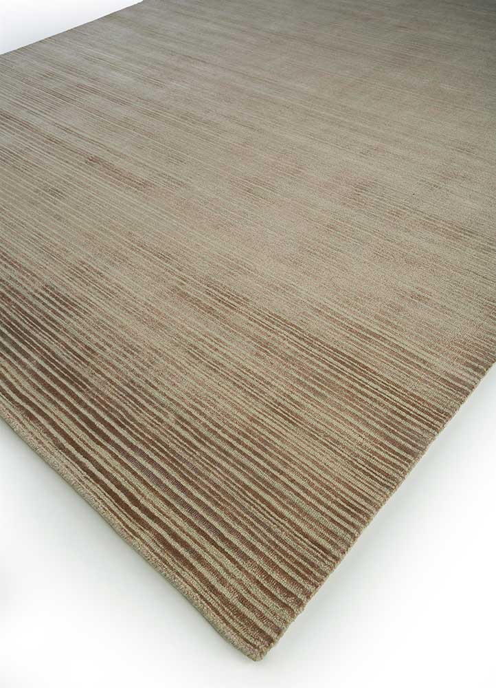 tesoro beige and brown wool and bamboo silk Hand Loom Rug - FloorShot