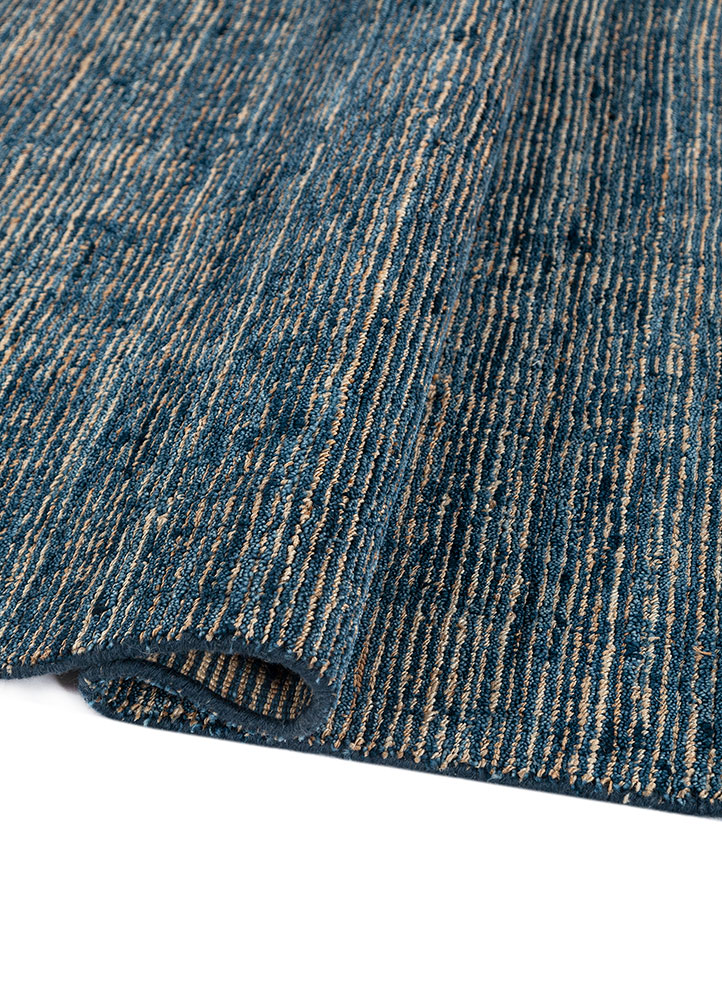 contour blue wool Hand Loom Rug - FloorShot