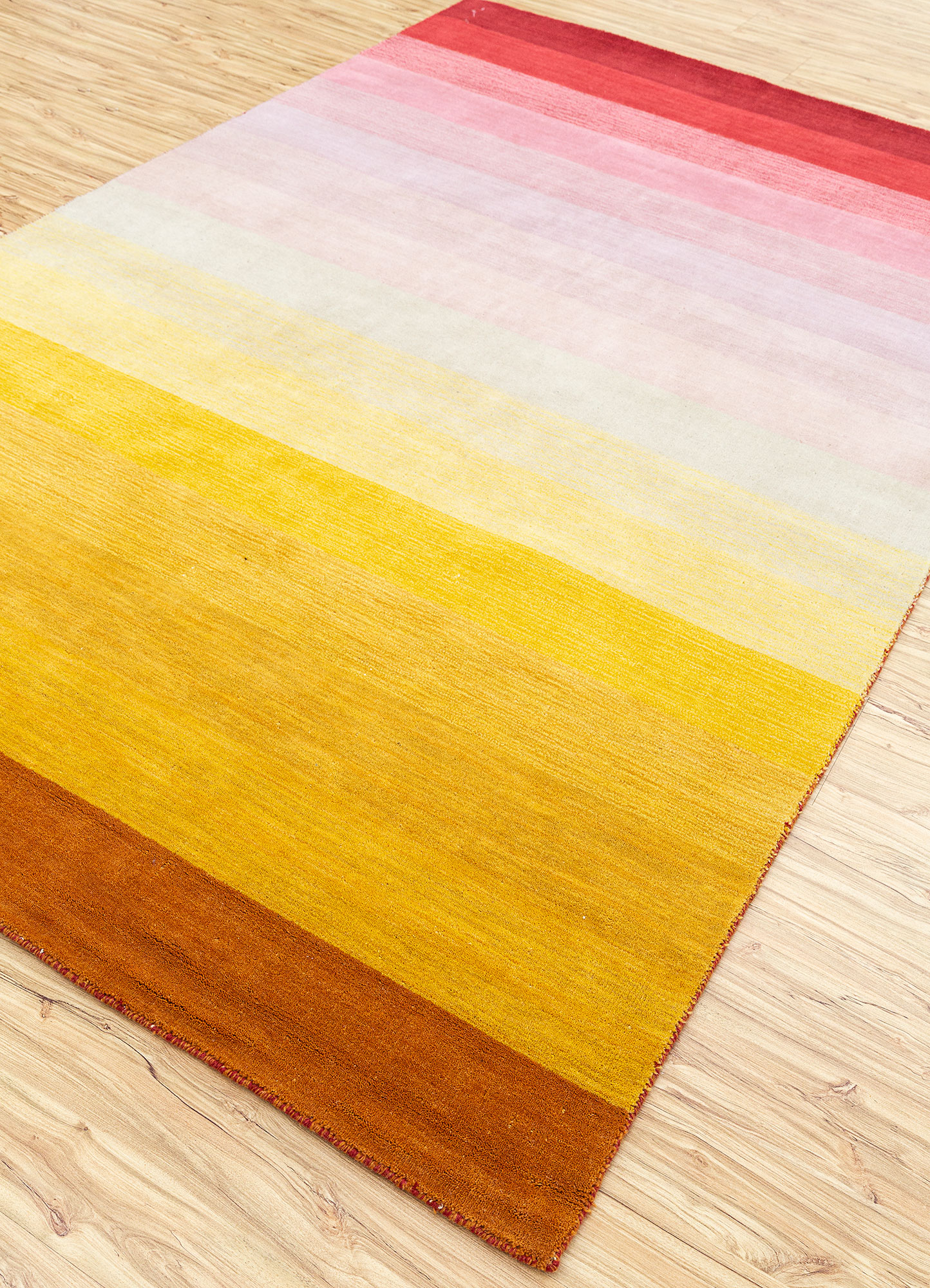 tesoro red and orange wool Hand Loom Rug - FloorShot