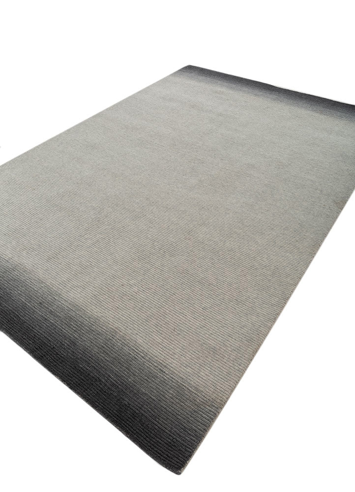 jean grey and black wool Hand Loom Rug - FloorShot jean grey and black wool Hand Loom Rug - FloorShot