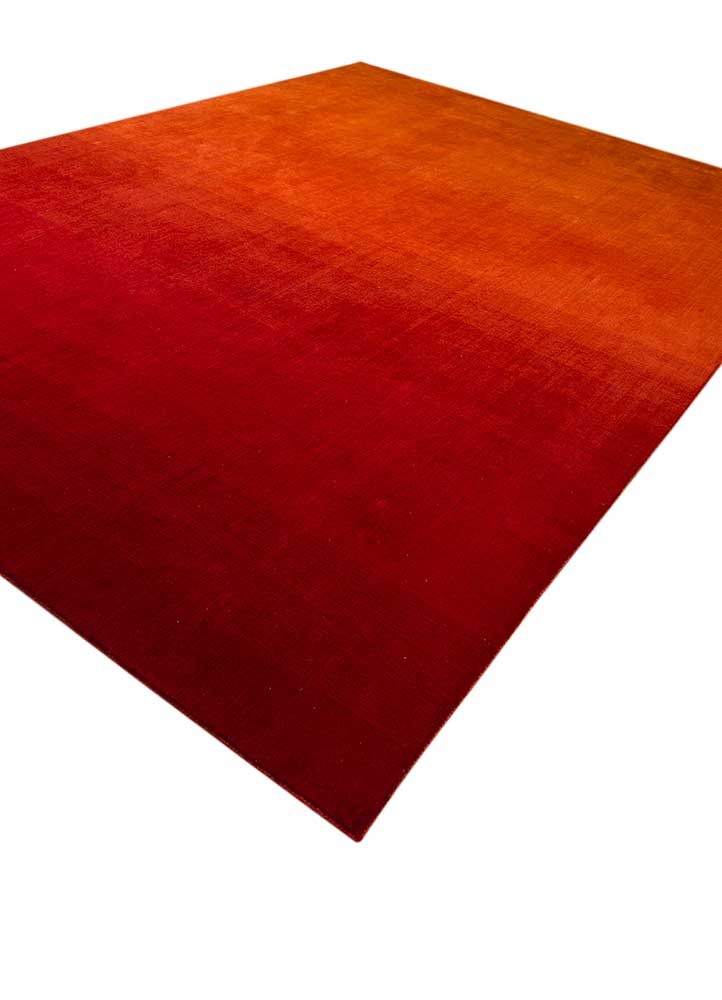 aprezo red and orange wool Hand Loom Rug - FloorShot