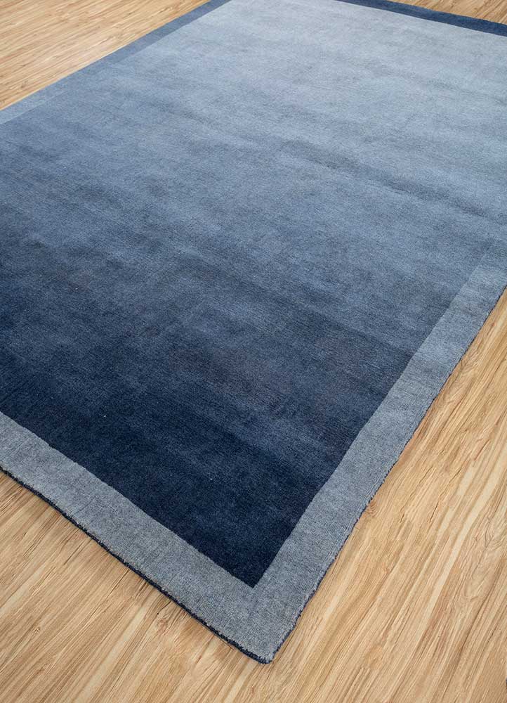 tesoro blue wool Hand Loom Rug - FloorShot