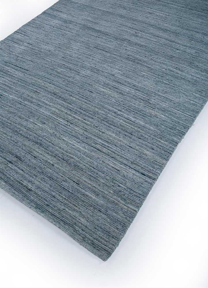contour blue wool and viscose Hand Loom Rug - FloorShot