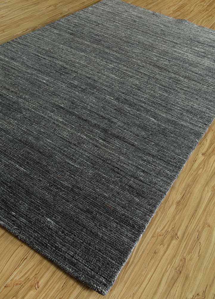 contour grey and black wool and viscose Hand Loom Rug - FloorShot contour grey and black wool and viscose Hand Loom Rug - FloorShot