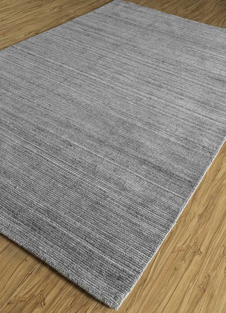 contour grey and black wool and viscose Hand Loom Rug - FloorShot