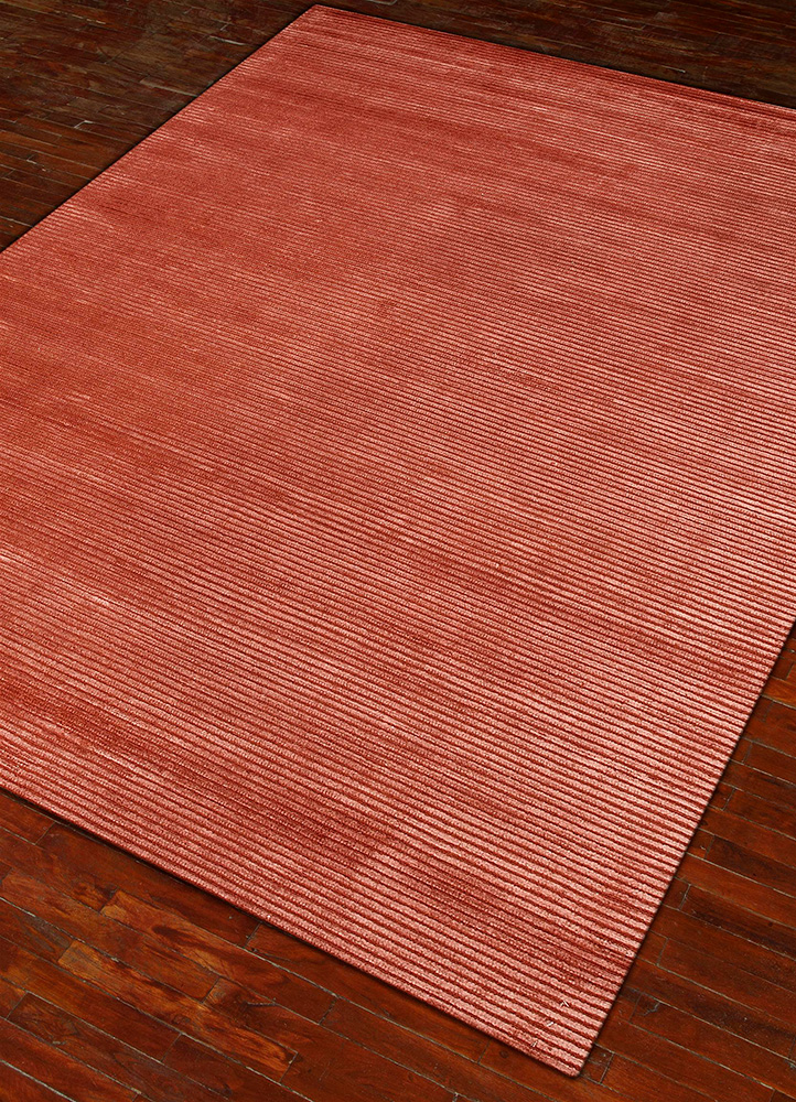 basis red and orange wool and viscose Hand Loom Rug - FloorShot