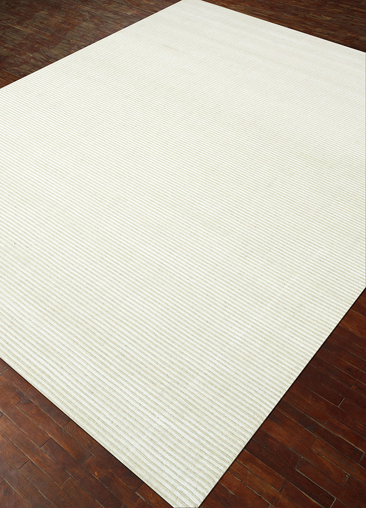 basis ivory wool and viscose Hand Loom Rug - FloorShot