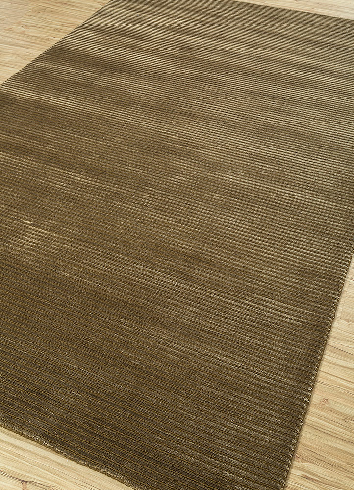 basis gold wool and viscose Hand Loom Rug - FloorShot