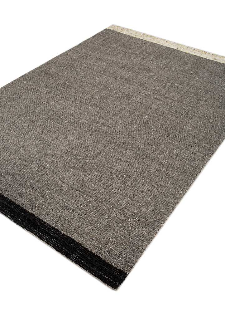 acar grey and black wool and viscose Hand Loom Rug - FloorShot