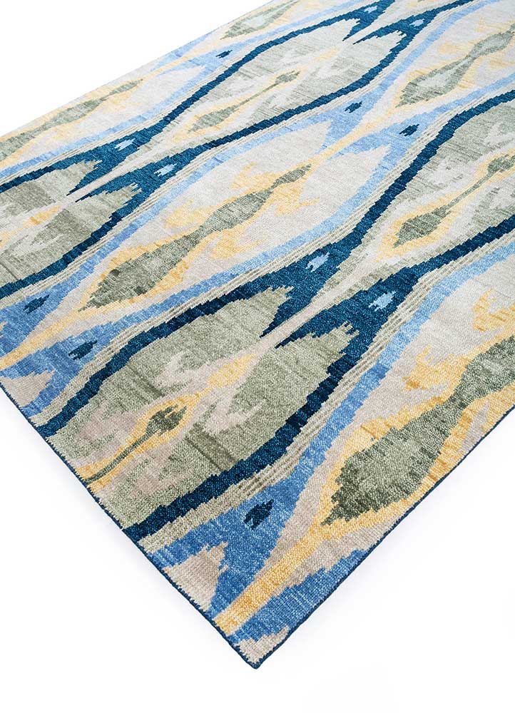 savana blue wool Hand Knotted Rug - FloorShot