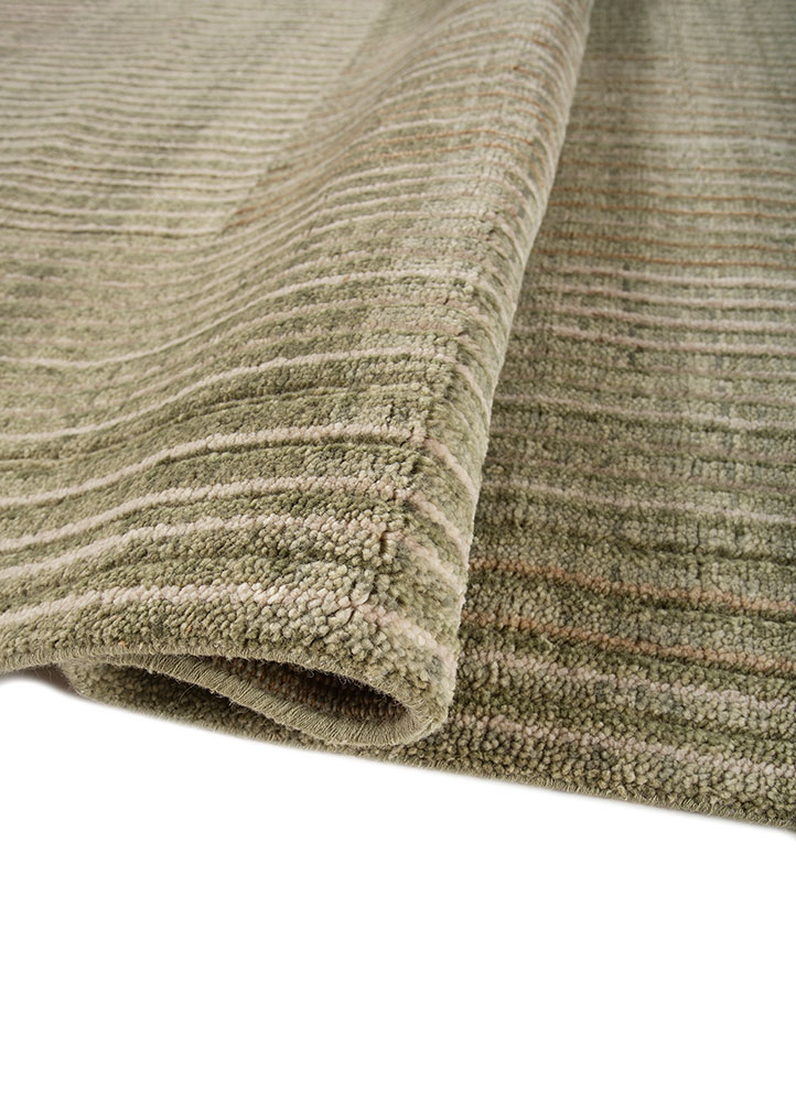 blythe green wool Hand Knotted Rug - FloorShot