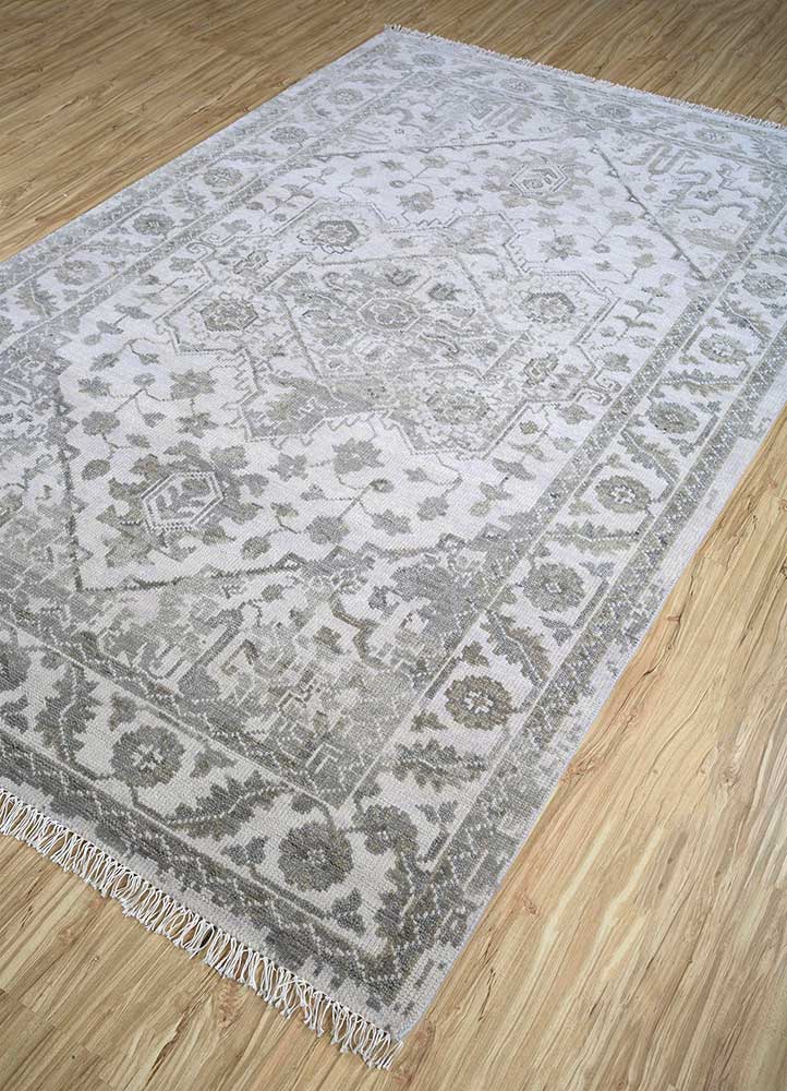 savana ivory wool Hand Knotted Rug - FloorShot