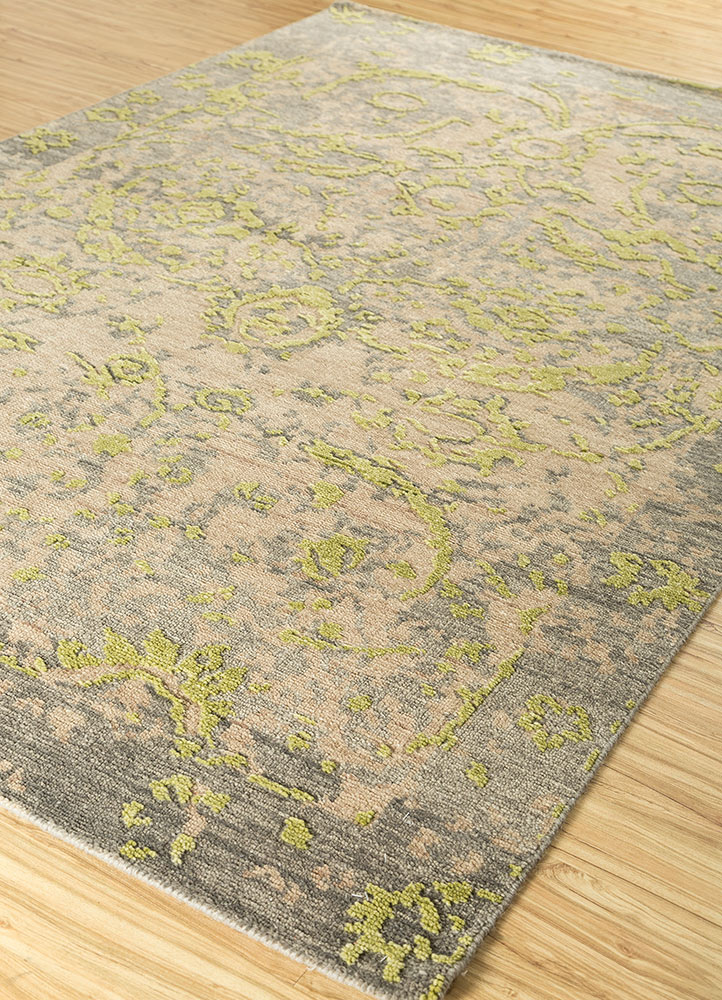 clan green wool Hand Knotted Rug - FloorShot