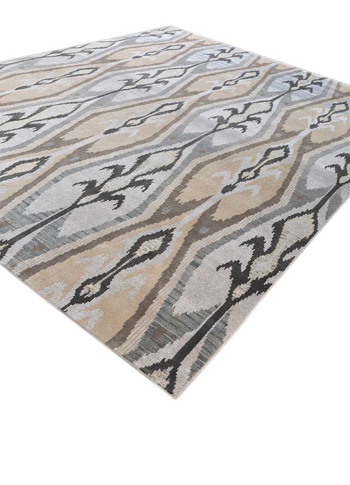 savana grey and black wool Hand Knotted Rug - FloorShot