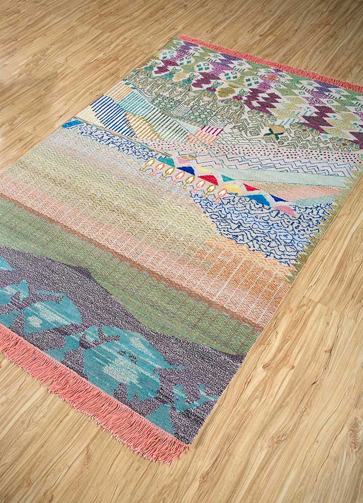 manchaha multi wool and bamboo silk Hand Knotted Rug - FloorShot