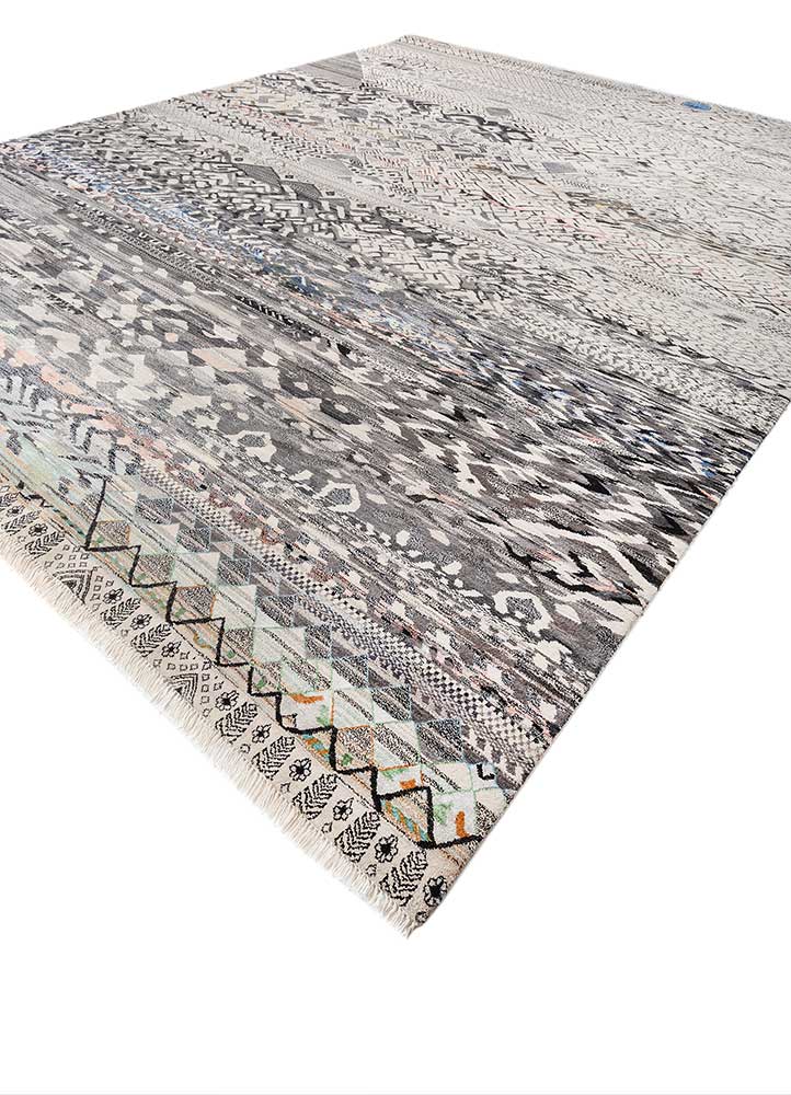 manchaha ivory wool and bamboo silk Hand Knotted Rug - FloorShot manchaha ivory wool and bamboo silk Hand Knotted Rug - FloorShot