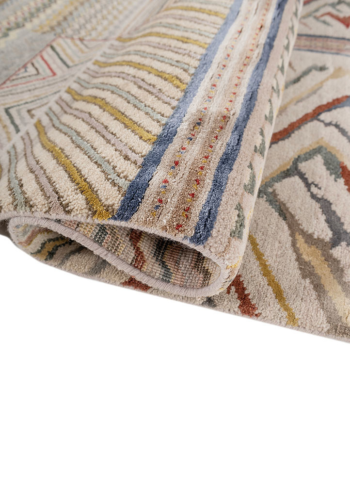 manchaha beige and brown wool and bamboo silk Hand Knotted Rug - FloorShot manchaha beige and brown wool and bamboo silk Hand Knotted Rug - FloorShot