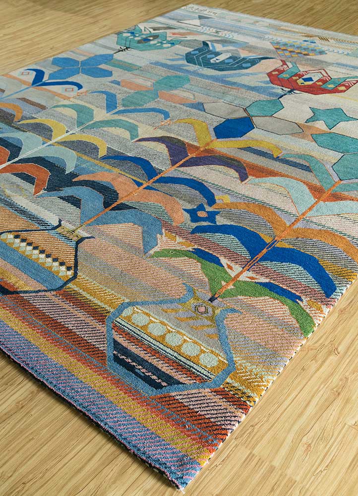 freedom manchaha multi wool and bamboo silk Hand Knotted Rug - FloorShot freedom manchaha multi wool and bamboo silk Hand Knotted Rug - FloorShot