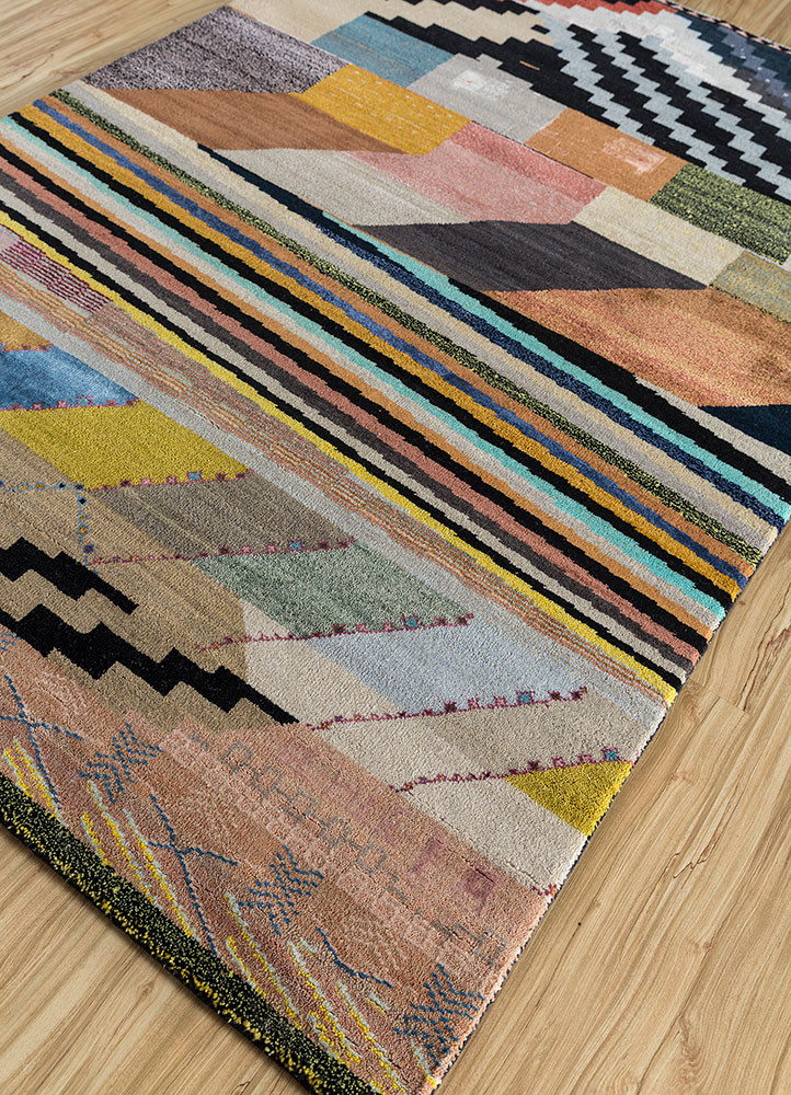 manchaha multi wool and bamboo silk Hand Knotted Rug - FloorShot manchaha multi wool and bamboo silk Hand Knotted Rug - FloorShot