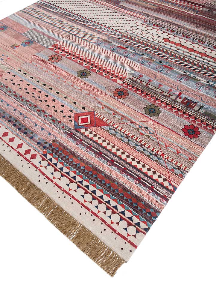 freedom manchaha red and orange wool and bamboo silk Hand Knotted Rug - FloorShot