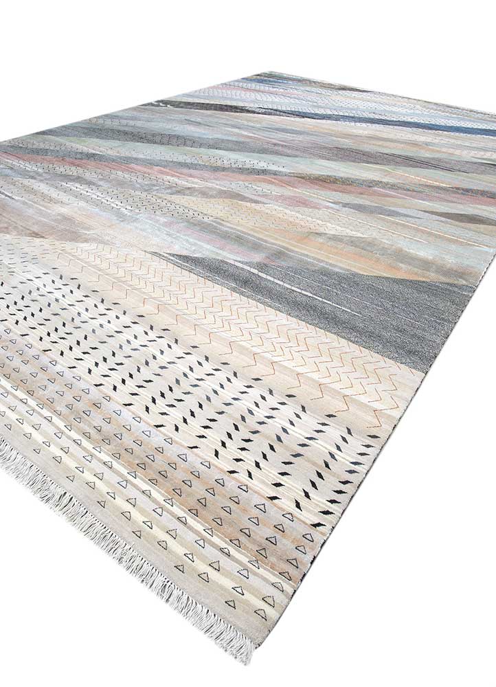 freedom manchaha ivory wool and bamboo silk Hand Knotted Rug - FloorShot