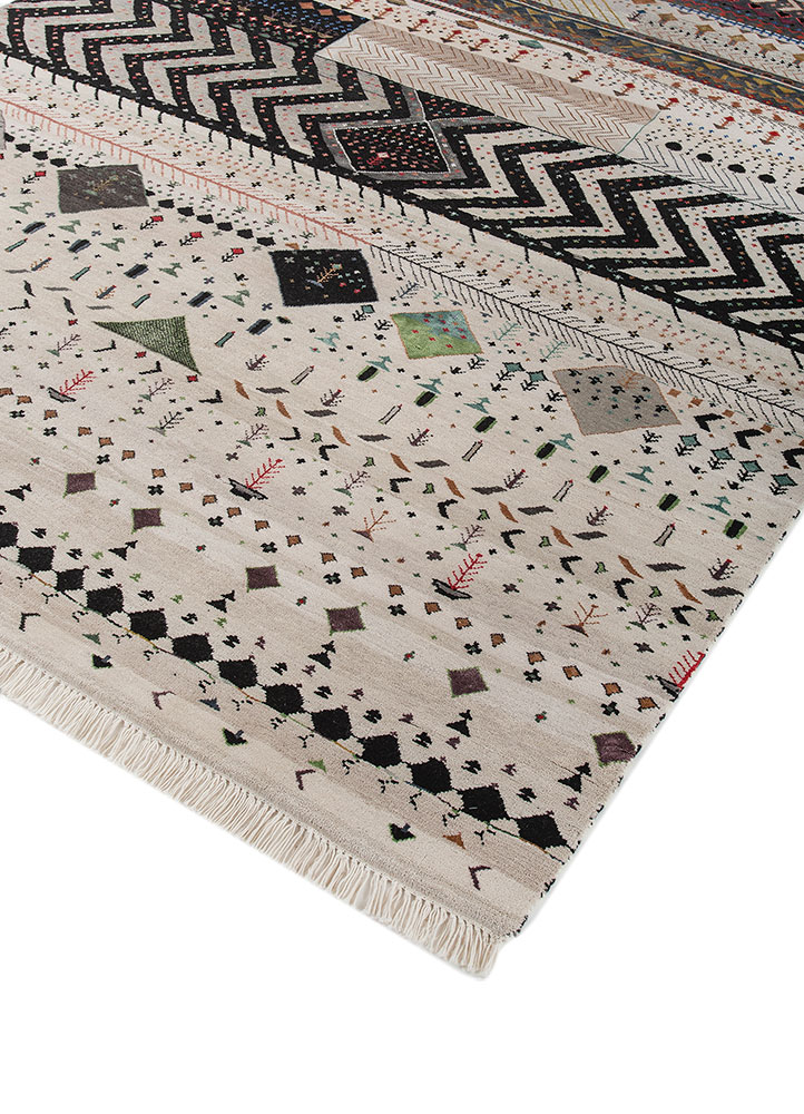 freedom manchaha ivory wool and bamboo silk Hand Knotted Rug - FloorShot