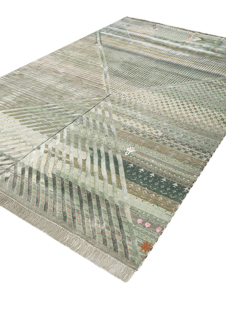 freedom manchaha green wool and bamboo silk Hand Knotted Rug - FloorShot freedom manchaha green wool and bamboo silk Hand Knotted Rug - FloorShot