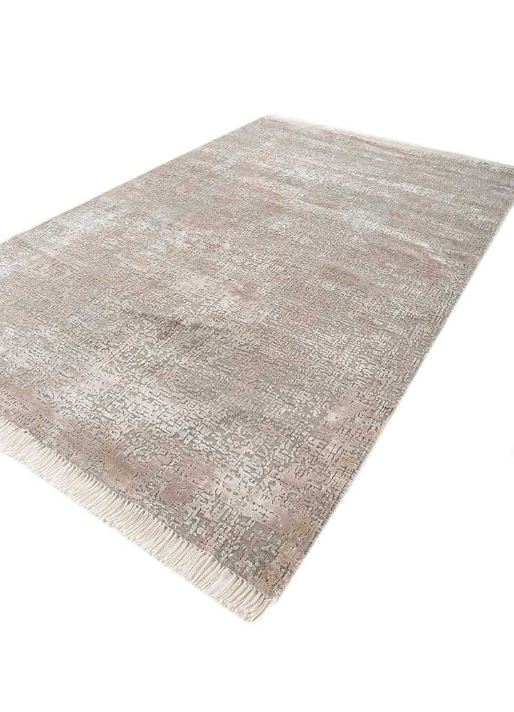 entropy grey and black wool and bamboo silk Hand Knotted Rug - FloorShot