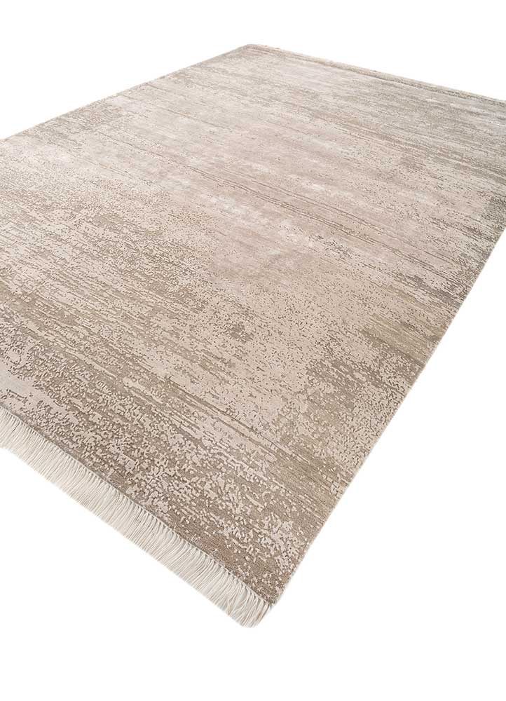 entropy grey and black wool and bamboo silk Hand Knotted Rug - FloorShot