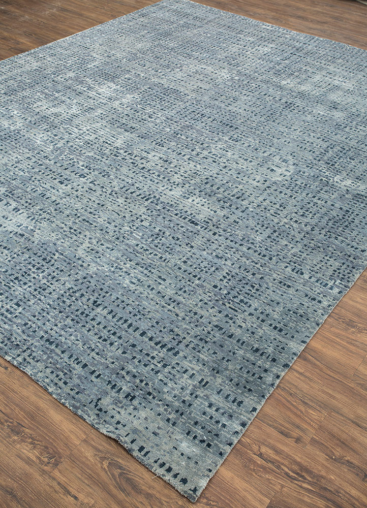 uvenuti grey and black wool and bamboo silk Hand Knotted Rug - FloorShot