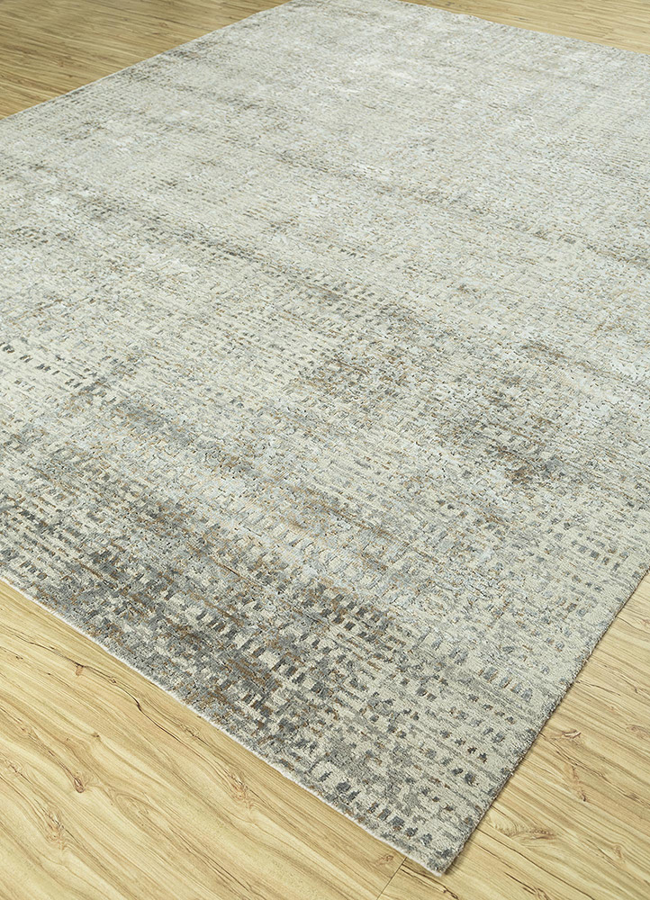 uvenuti beige and brown wool and bamboo silk Hand Knotted Rug - FloorShot