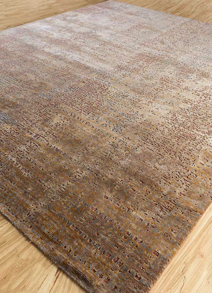 uvenuti beige and brown wool and bamboo silk Hand Knotted Rug - FloorShot