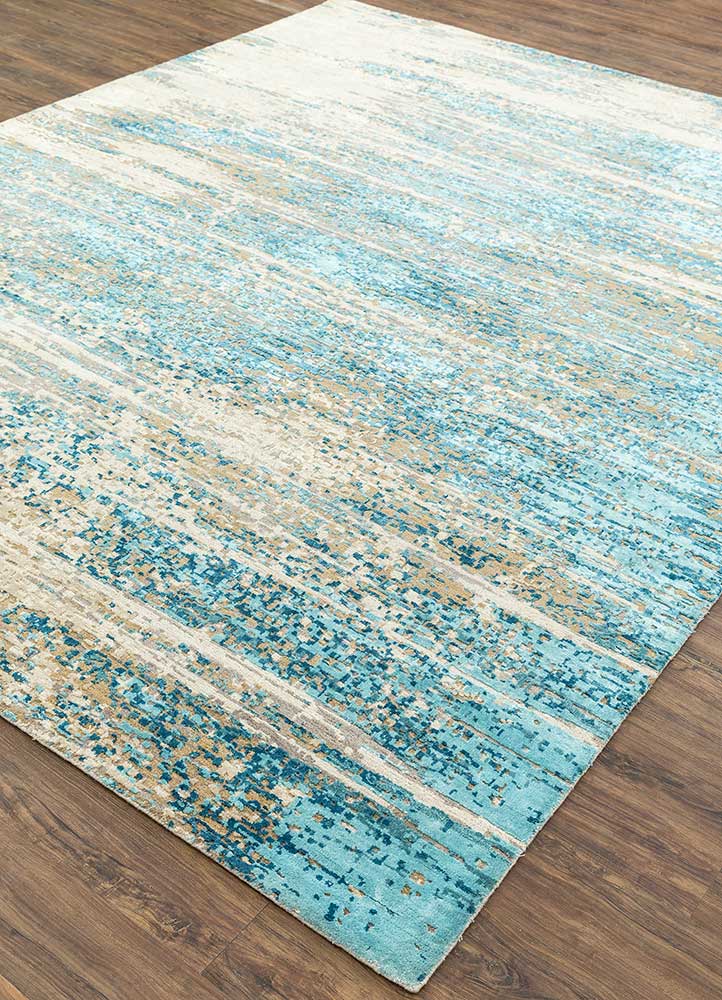 uvenuti ivory wool and bamboo silk Hand Knotted Rug - FloorShot