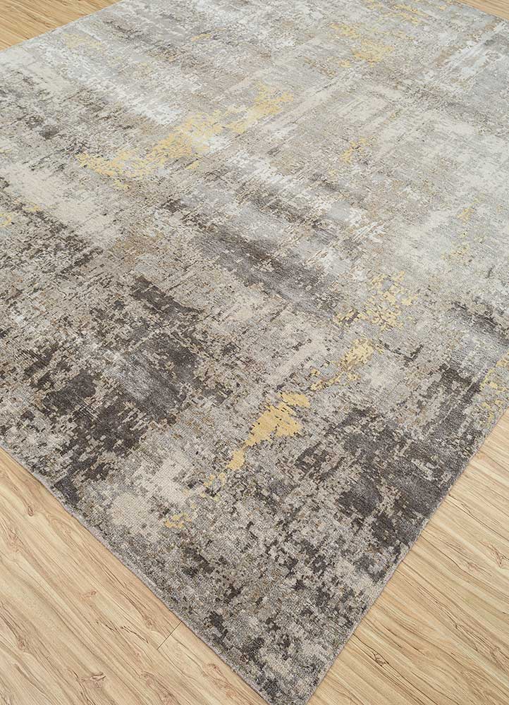 uvenuti ivory wool and bamboo silk Hand Knotted Rug - FloorShot