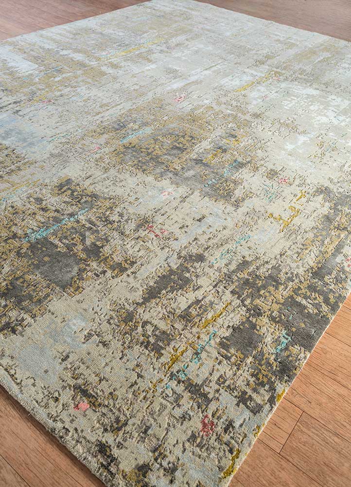 uvenuti ivory wool and bamboo silk Hand Knotted Rug - FloorShot