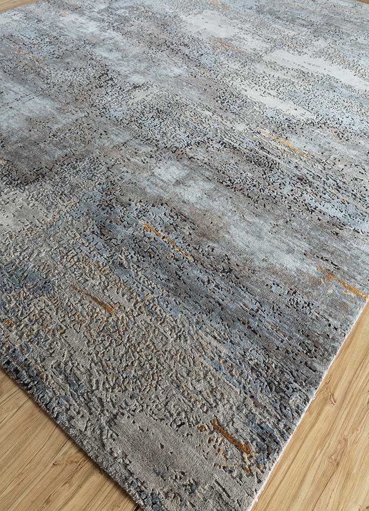 uvenuti blue wool and bamboo silk Hand Knotted Rug - FloorShot