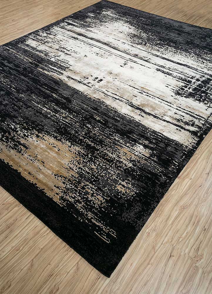 uvenuti blue wool and bamboo silk Hand Knotted Rug - FloorShot