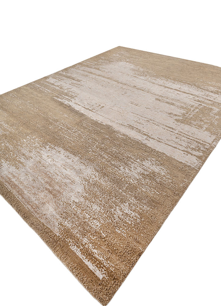 uvenuti beige and brown wool and bamboo silk Hand Knotted Rug - FloorShot uvenuti beige and brown wool and bamboo silk Hand Knotted Rug - FloorShot