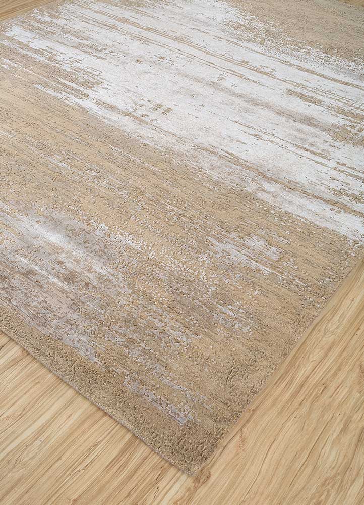 uvenuti beige and brown wool and bamboo silk Hand Knotted Rug - FloorShot