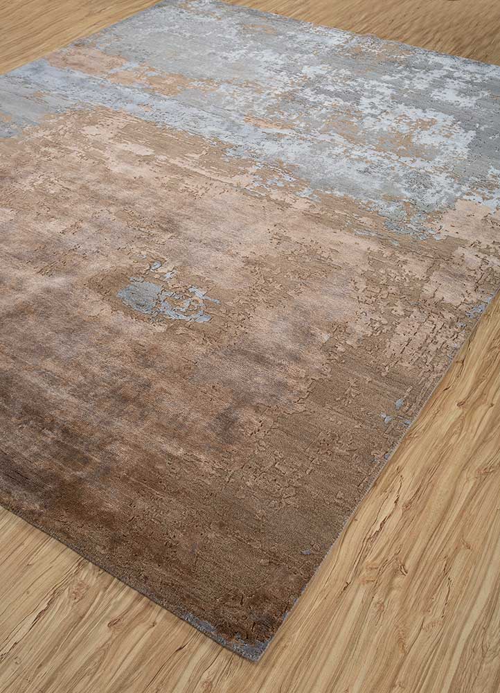 uvenuti grey and black wool and bamboo silk Hand Knotted Rug - FloorShot uvenuti grey and black wool and bamboo silk Hand Knotted Rug - FloorShot