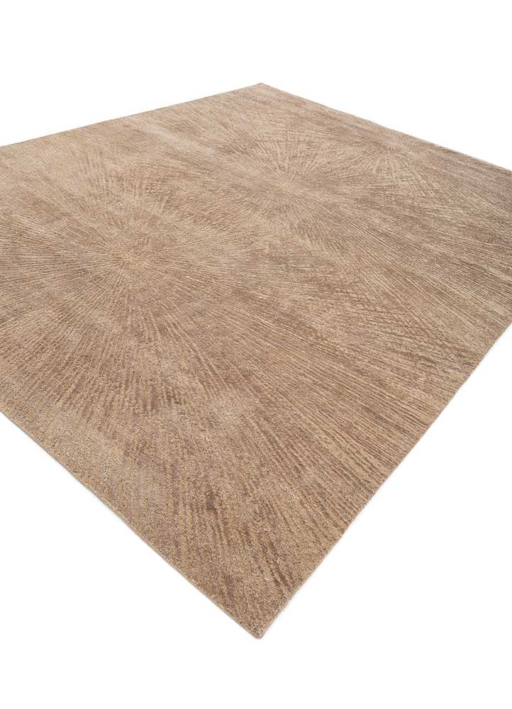 uvenuti beige and brown wool and bamboo silk Hand Knotted Rug - FloorShot