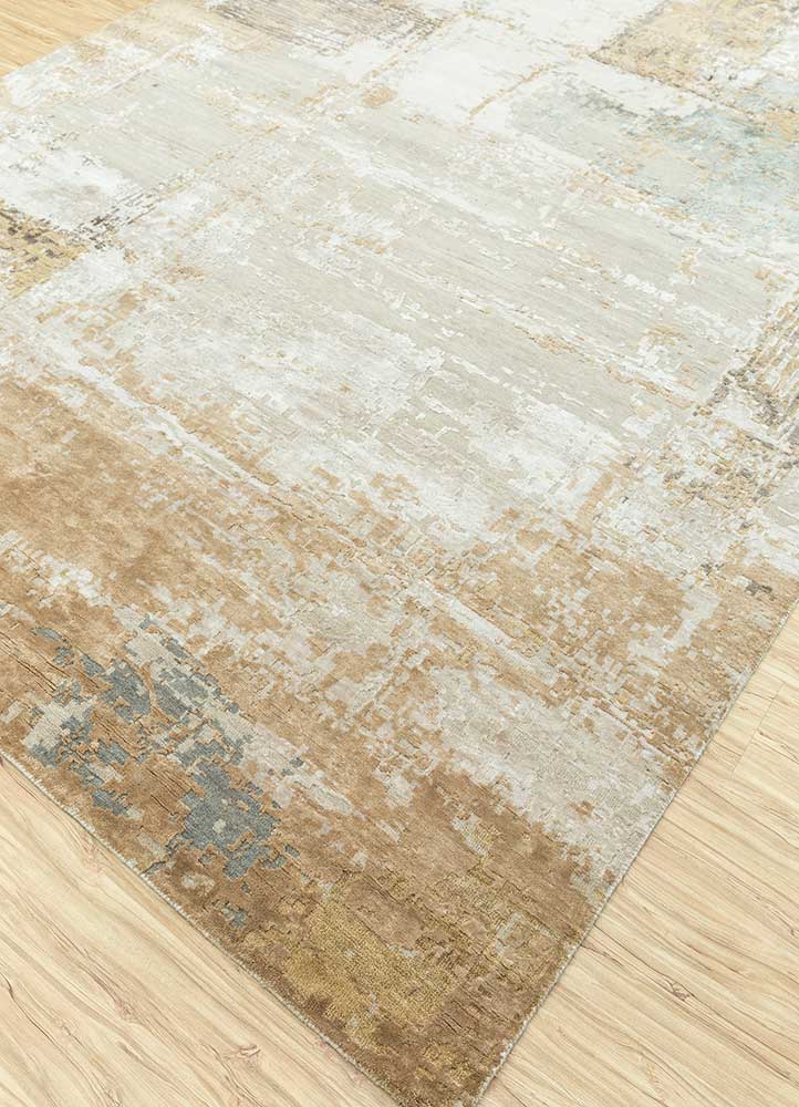 tattvam ivory wool and bamboo silk Hand Knotted Rug - FloorShot