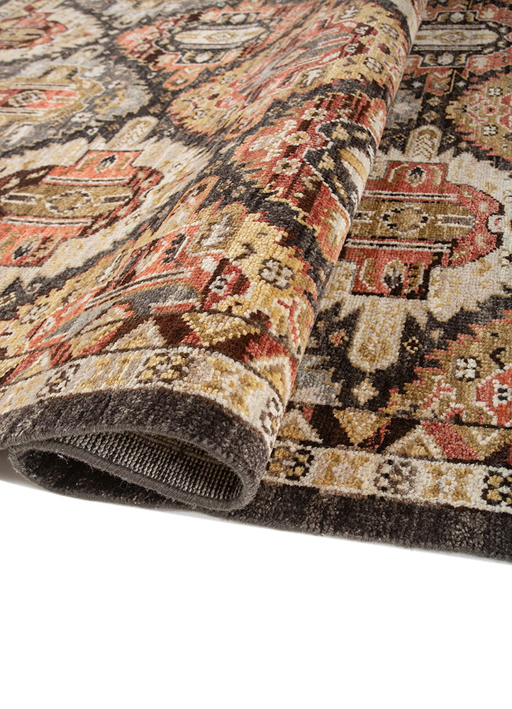 gulnar blue wool Hand Knotted Rug - FloorShot