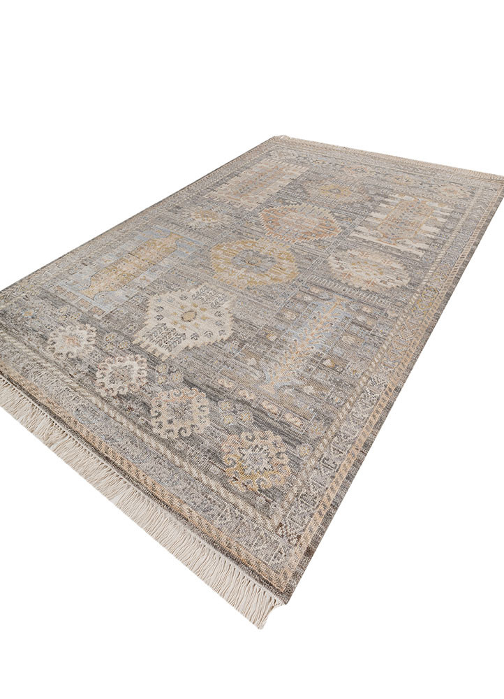 savana grey and black wool Hand Knotted Rug - FloorShot savana grey and black wool Hand Knotted Rug - FloorShot