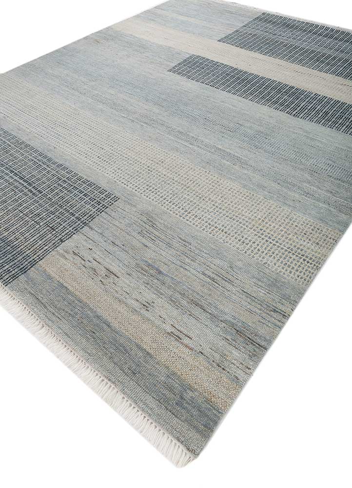 bylthe blue afghan wool Hand Knotted Rug - FloorShot