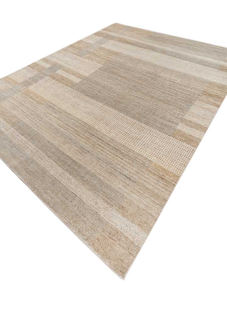 bylthe beige and brown afghan wool Hand Knotted Rug - FloorShot