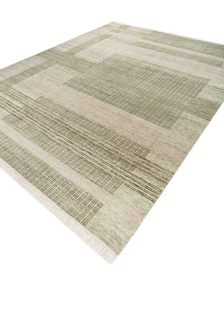 bylthe green afghan wool Hand Knotted Rug - FloorShot